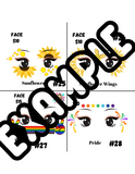 Sunflower, Rainbow, Pride, Peace Face paint Menu Canva Templates 8 Designs