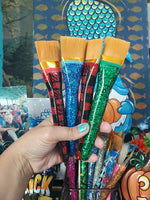 Set of Four Large Flat Shader Glitter Paint Brushes
