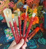 Set of Six Round/Flat/Filbert Paint Brushes - Then select glitter color