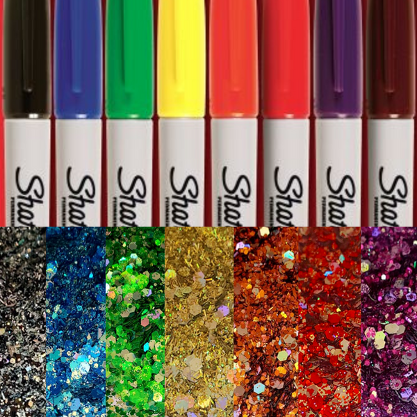 8 Count Assorted Color Fine Point Sharpie Pack - in Ultimate Glitter