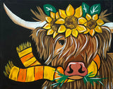 Highland Cow Paint Party on Canvas-You must prepay online - In-person Event
