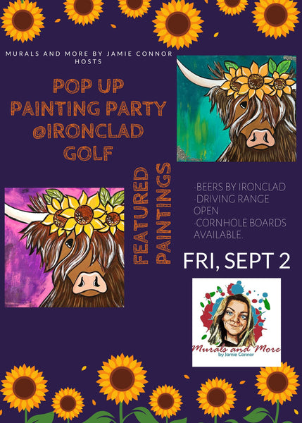 Highland Cow Paint Party on Canvas-You must prepay online - In-person Event