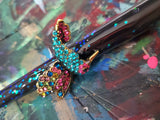 Hummingbird 3/4" Flat Brush - Collector Art Piece Paint Brush
