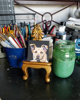 Mini Dog Painting Canvas - Anniversary Pet Portrait Small Canvas - Memory Making Pet Art 2x2