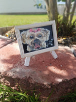Office Desk Pet Portrait Easel - Custom Dog Lover Gift - Art for work