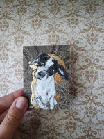 Mini Gold Leaf Pets Pet Portrait - Pet Painting - Gold Foil - New Animal 2.5x3.5
