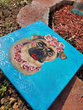 Shelf Prop Pet Painting on Canvas - Cute Dog Portrait Gift - Dog Lover Gift 5x7