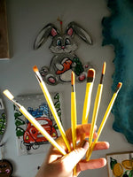Single Color "Set of 6" Paint Brushes